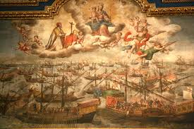 battaglia di Lepanto con Madonna del rosario